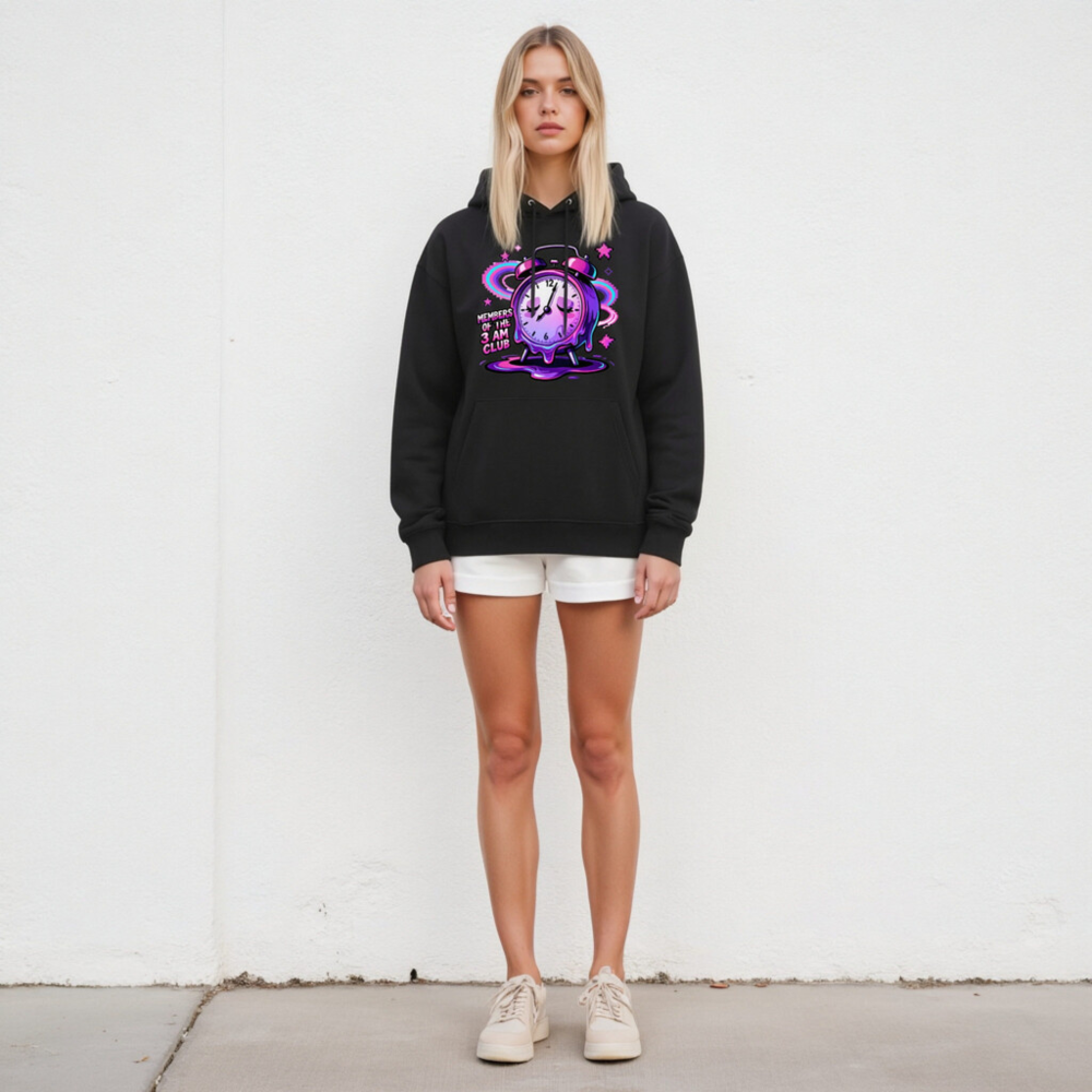 Members of the 3 AM Club Alarm Clock Hoodie - Unisex Eco-Friendly Sweatshirt - Image 4