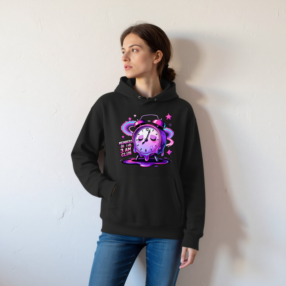 Members of the 3 AM Club Alarm Clock Hoodie - Unisex Eco-Friendly Sweatshirt - Image 5