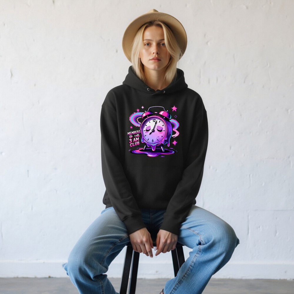 Members of the 3 AM Club Alarm Clock Hoodie - Unisex Eco-Friendly Sweatshirt - Image 6