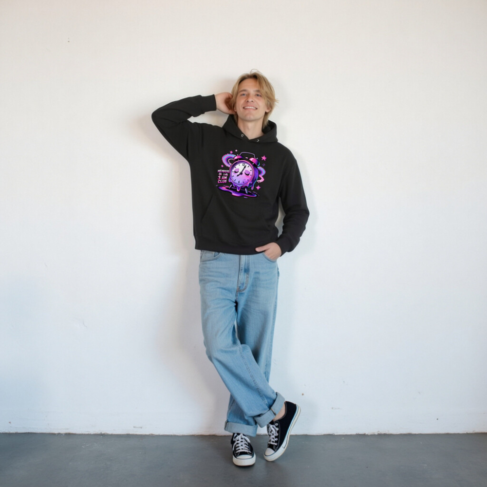 Members of the 3 AM Club Alarm Clock Hoodie - Unisex Eco-Friendly Sweatshirt - Image 7