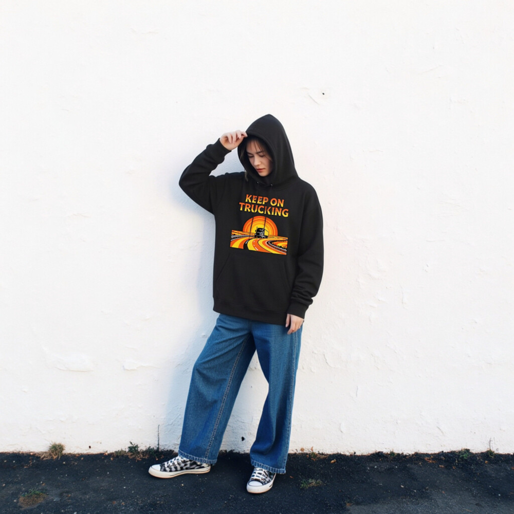 Keep on Trucking Hoodie - Unisex Eco-Friendly Sweatshirt - Image 2