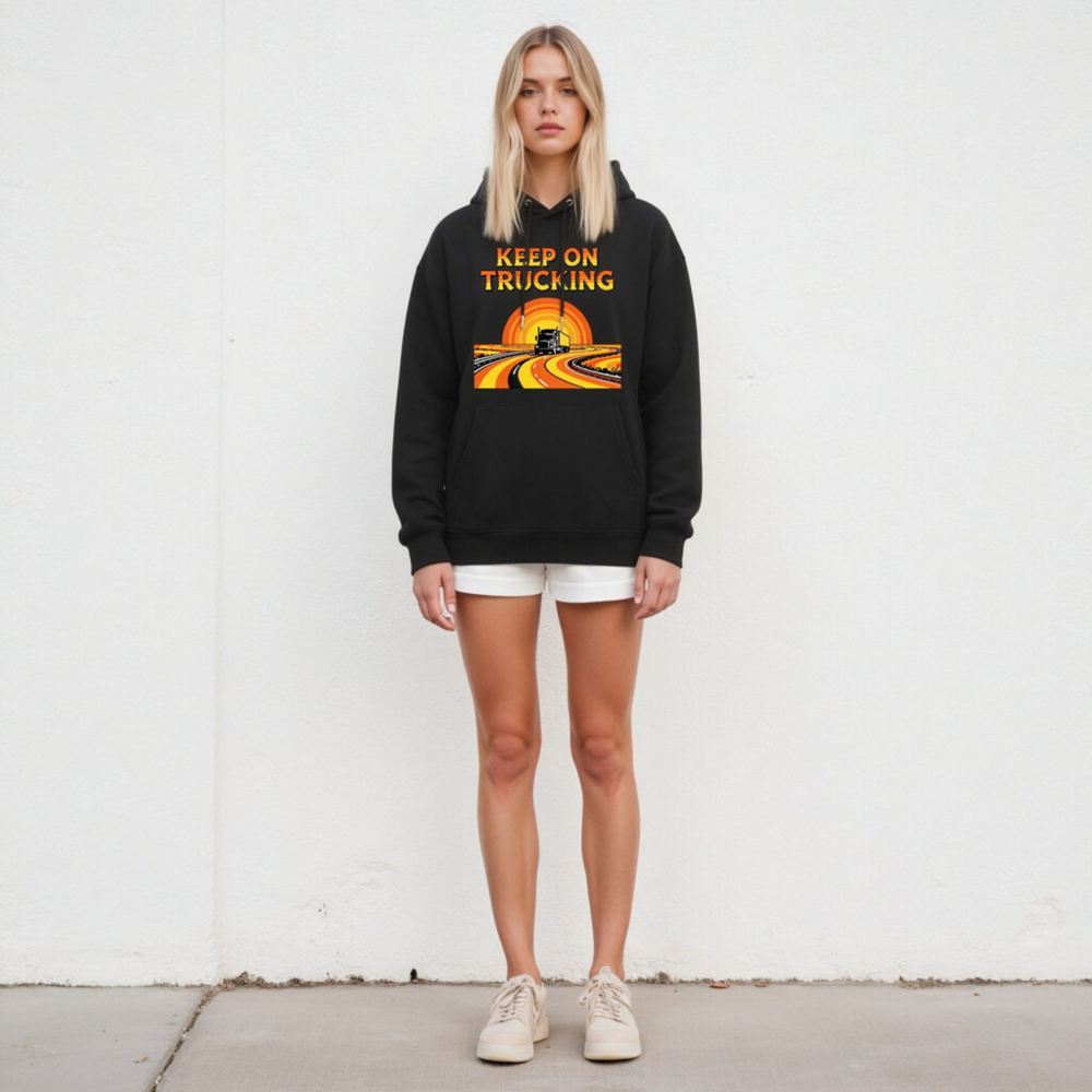 Keep on Trucking Hoodie - Unisex Eco-Friendly Sweatshirt - Image 4