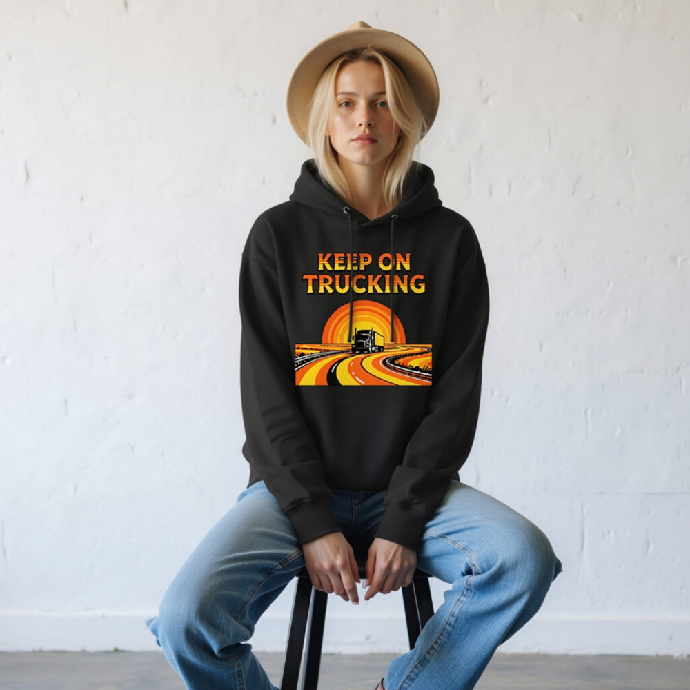 Keep on Trucking Hoodie - Unisex Eco-Friendly Sweatshirt - Image 6
