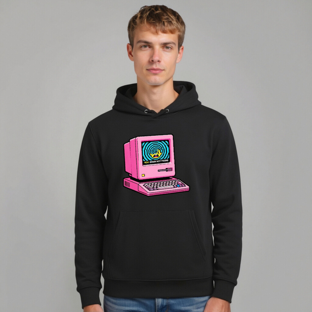 Pink Retro Computer Hoodie | Unisex Eco-Friendly Sweatshirt - Image 10