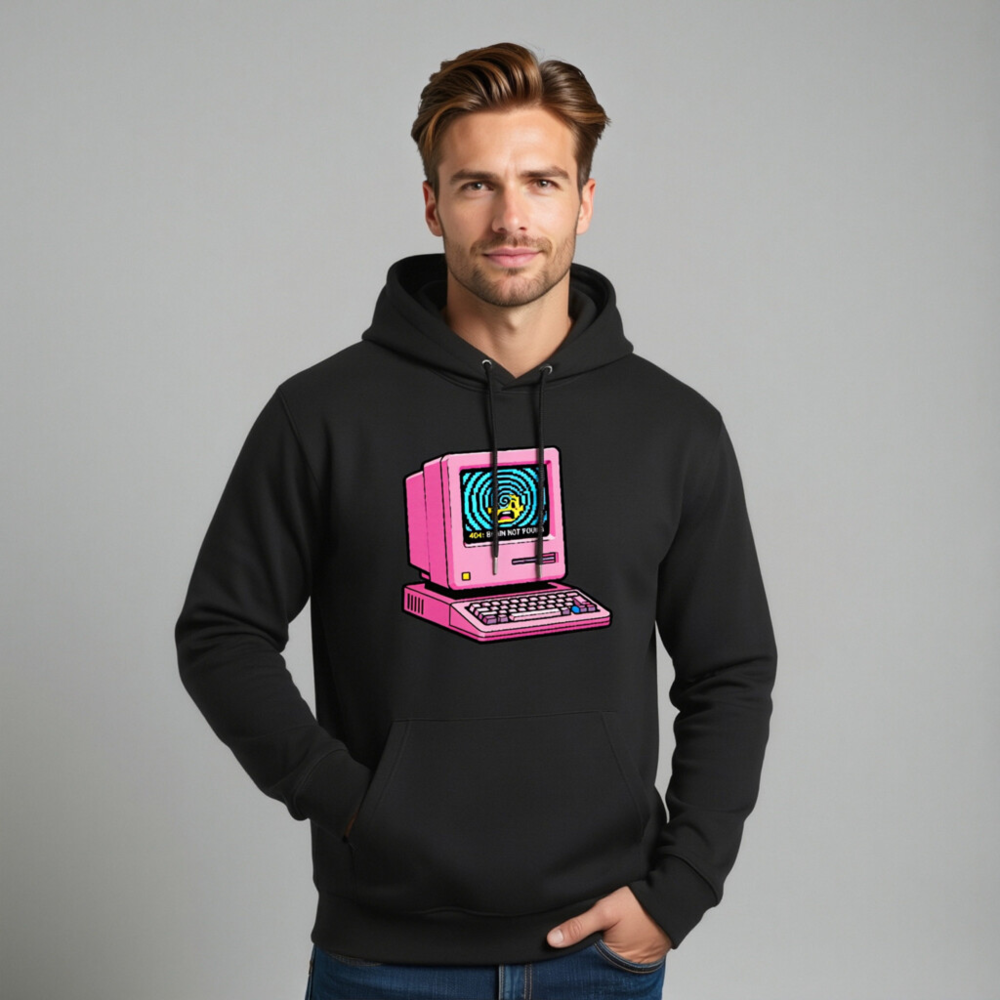 Pink Retro Computer Hoodie | Unisex Eco-Friendly Sweatshirt - Image 11