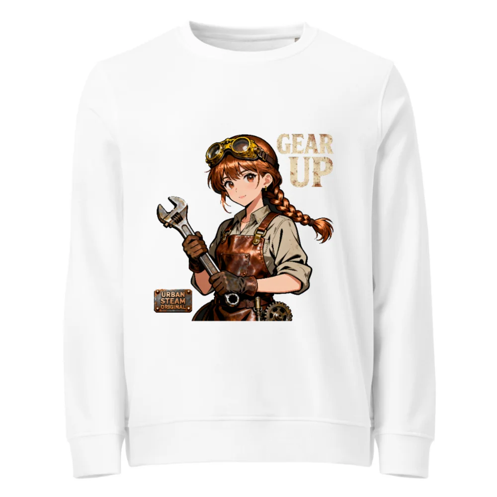 Steampunk Gear Up Unisex Organic Cotton Sweatshirt