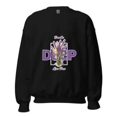 Lavender 'Breathe Deep Live Free' Unisex Crewneck Sweatshirt