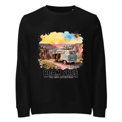 Roam Free Van Life Sweatshirt – Unisex Organic Cotton Crewneck