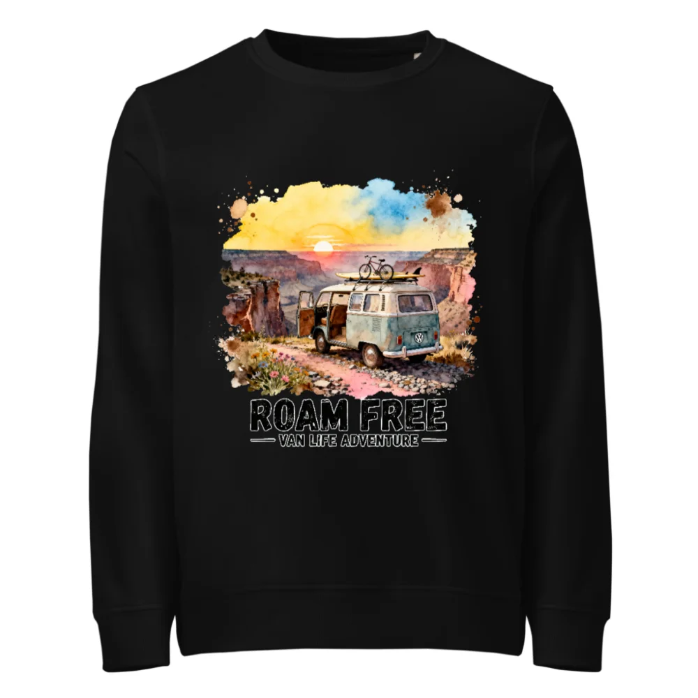 Roam Free Van Life Sweatshirt – Unisex Organic Cotton Crewneck