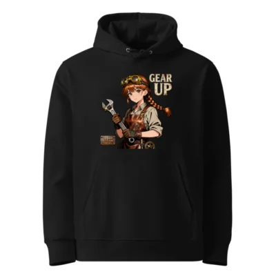 Steampunk Gear Up Hoodie – Unisex Eco-Friendly Pullover