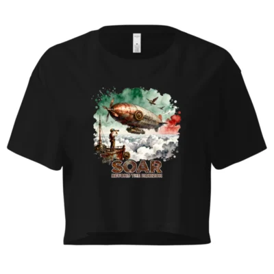 Steampunk Airship Crop Top for Women – SOAR Beyond the Horizon