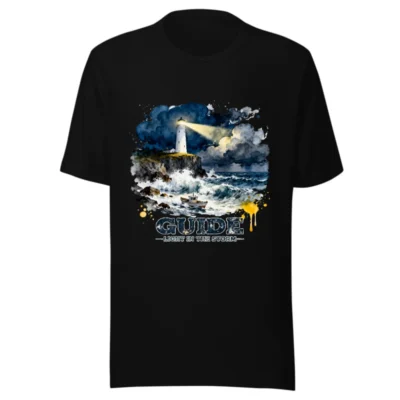 Guide Light in the Storm Unisex T-Shirt – Artistic Lighthouse Design