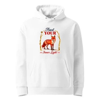 Trust Your Inner Light Fox Hoodie – Unisex Eco-Friendly Pullover