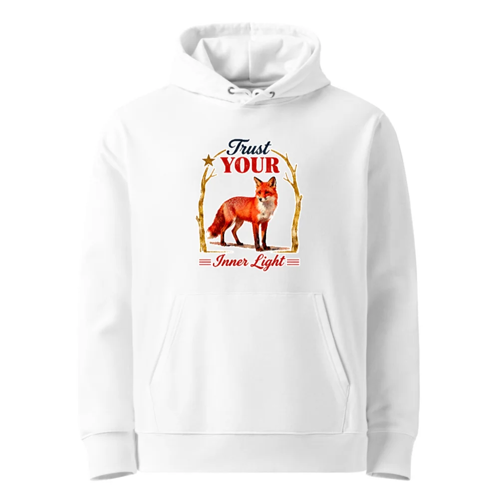 Trust Your Inner Light Fox Hoodie – Unisex Eco-Friendly Pullover
