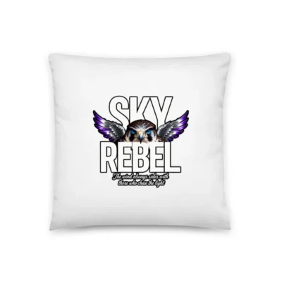 Sky Rebel Pillow 18x18 – Graphic Throw Pillow with Hawk Design
