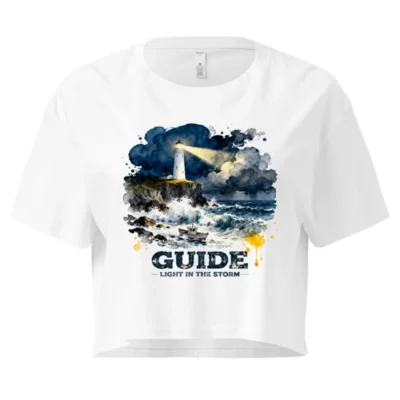 Women's Crop Top - Lighthouse Storm Art Tee