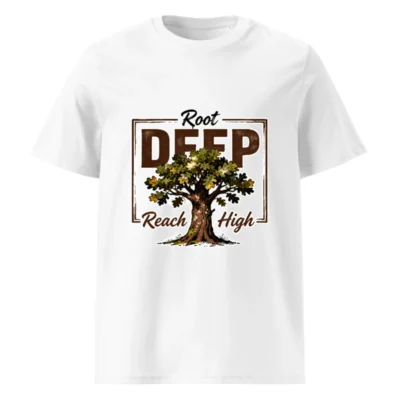 Root Deep Reach High Unisex Organic Cotton T-Shirt