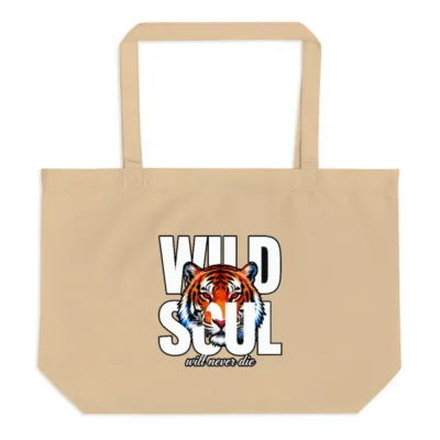 Organic Cotton Tote Bag – Wild Soul Tiger Print Eco Shopping Bag