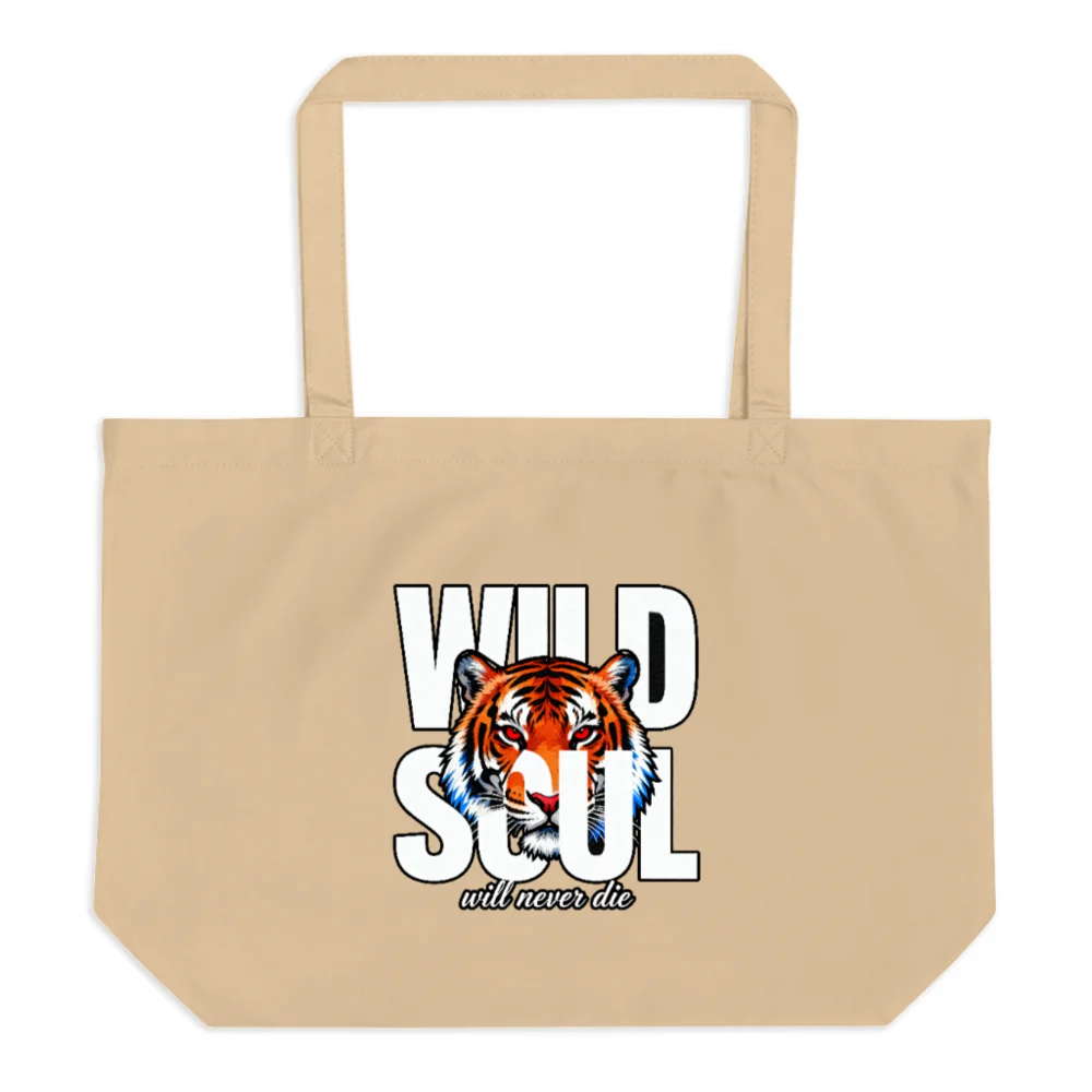Organic Cotton Tote Bag – Wild Soul Tiger Print Eco Shopping Bag