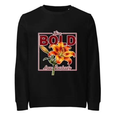Organic Cotton Unisex Sweatshirt – Bold Lily Graphic Tee