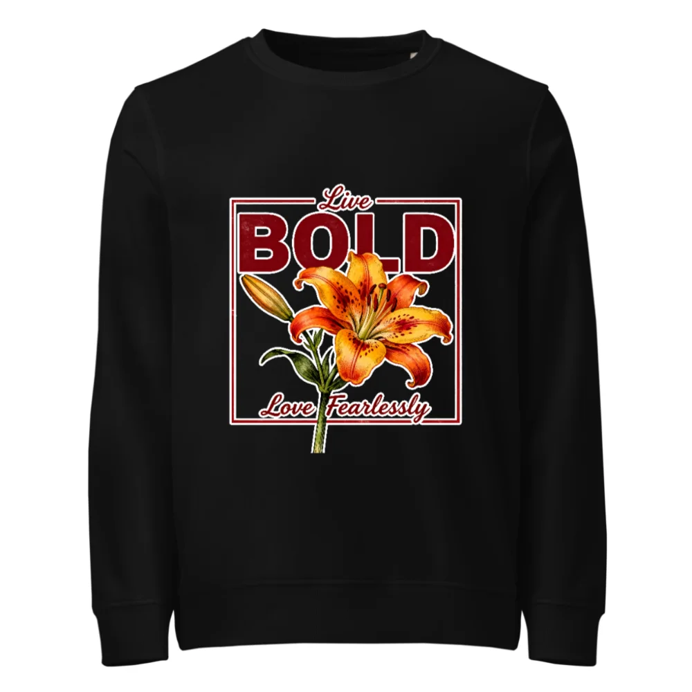 Organic Cotton Unisex Sweatshirt – Bold Lily Graphic Tee