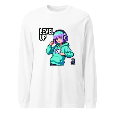 Level Up Pixel Gamer Long Sleeve Tee - Unisex