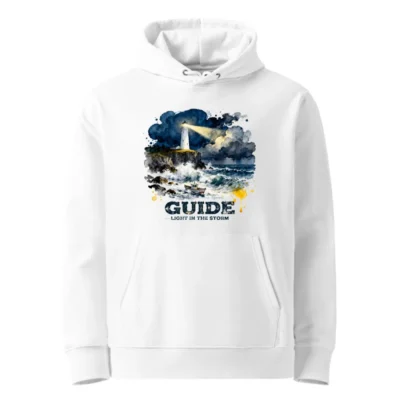 Unisex Eco Hoodie – Guide Light in the Storm Graphic Sweatshirt