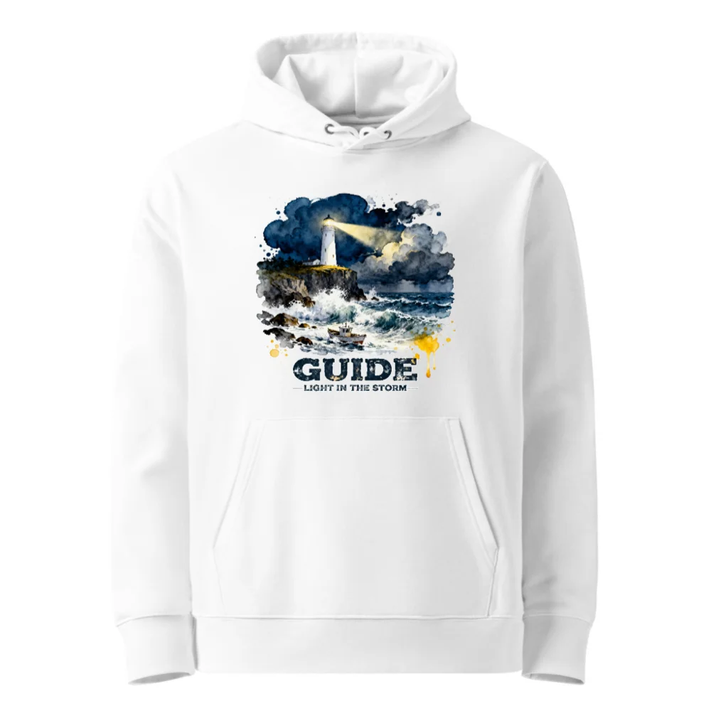 Unisex Eco Hoodie – Guide Light in the Storm Graphic Sweatshirt