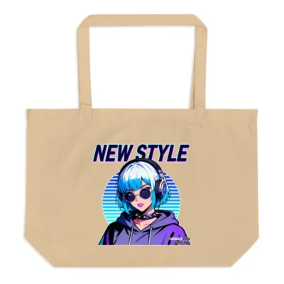 Large Organic Cotton Tote Bag – New Style Urban Girl Graphic