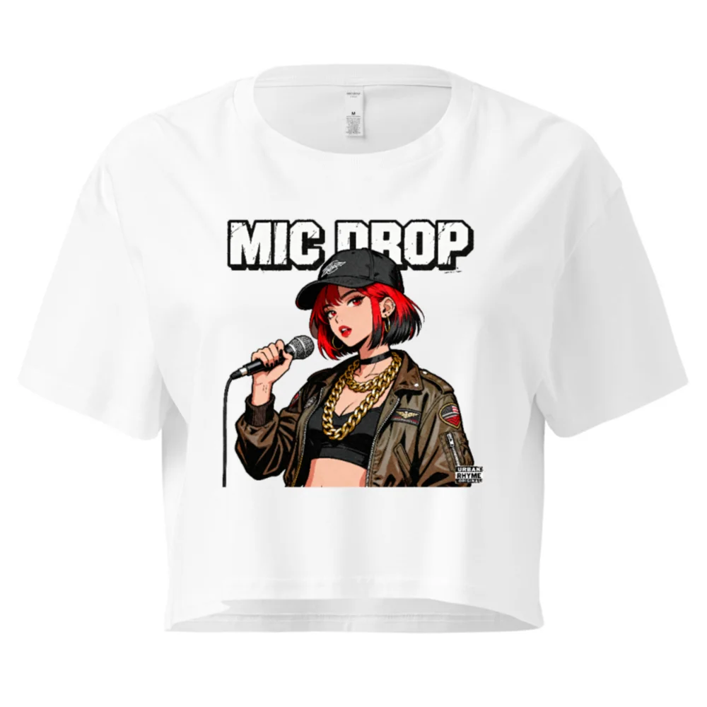 MIC DROP Women's Crop Top - Anime Rap Graphic Tee