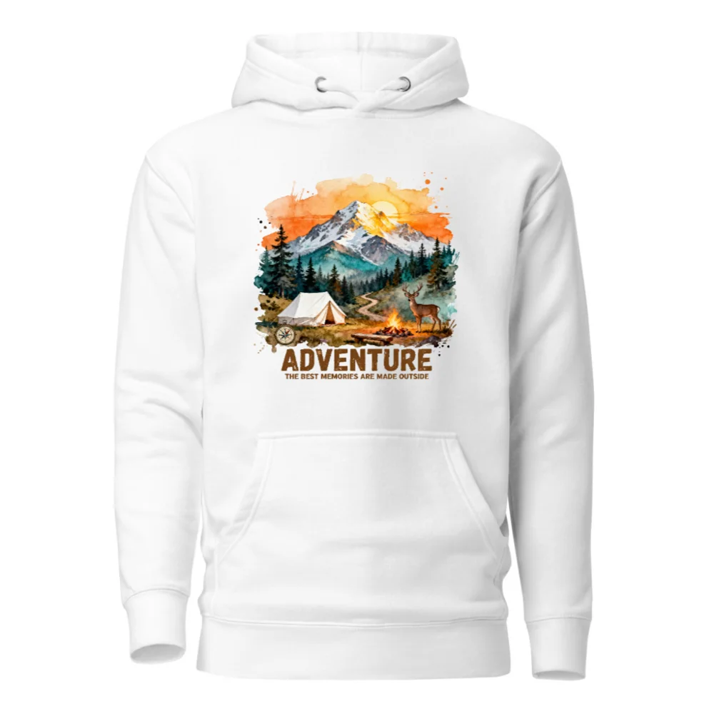 Adventure Hoodie for Men and Women – Premium Unisex Pullover with Camping Graphic