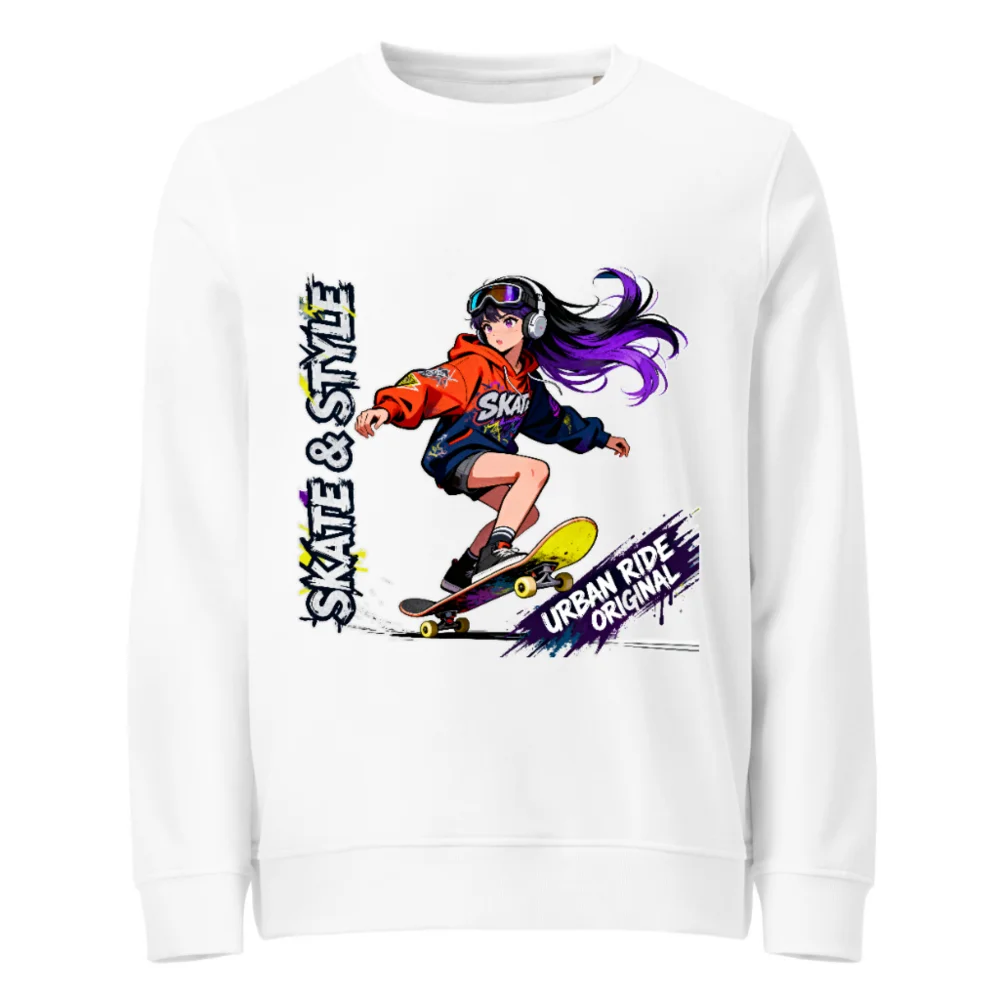 Skate & Style Unisex Organic Cotton Sweatshirt - Urban Ride Original