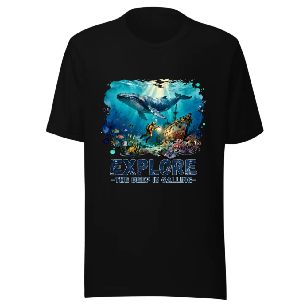 Explore the Deep is Calling Unisex T-Shirt - Ocean Adventure Graphic Tee