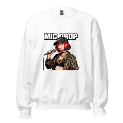 Mic Drop Unisex Crew Neck Sweatshirt - Streetwear Graphic Hoodie