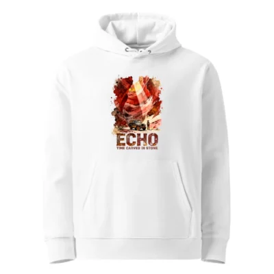 Echo Hoodie – Unisex Eco-Friendly Pullover with Desert Art Print