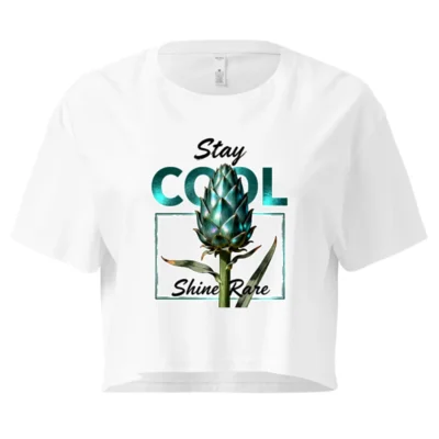 Stay Cool Shine Rare Women's Crop Top - Artichoke Graphic Tee