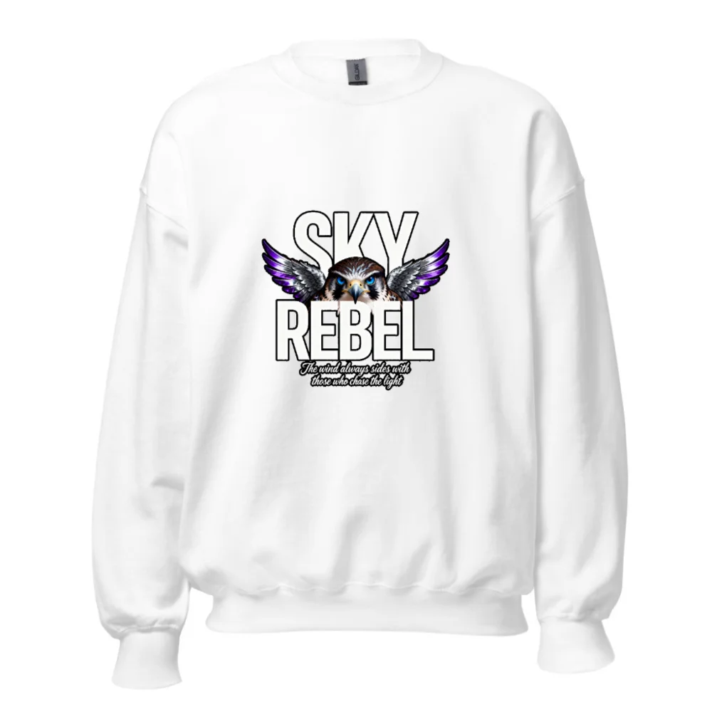 Sky Rebel Unisex Crew Neck Sweatshirt – Graphic Hoodie with Eagle Design