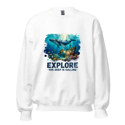 Explore the Deep is Calling Unisex Crew Neck Sweatshirt