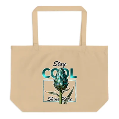 Organic Cotton Tote Bag – Stay Cool Shine Rare Art Print
