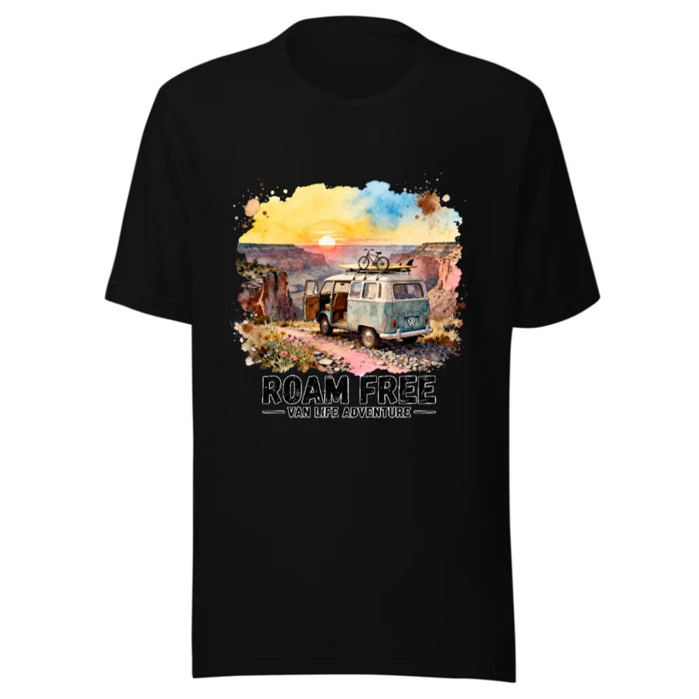 Roam Free Van Life Adventure T-Shirt - Unisex Graphic Tee