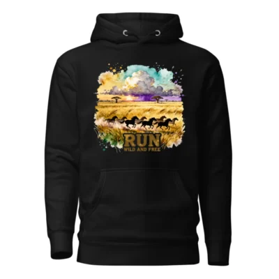 Run Wild and Free Hoodie – Unisex Premium Pullover Sweatshirt