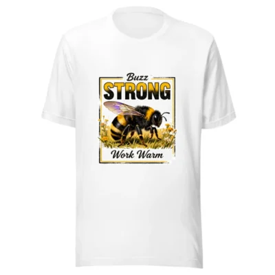 Buzz Strong Work Warm Bee T-Shirt – Unisex Staple Tee