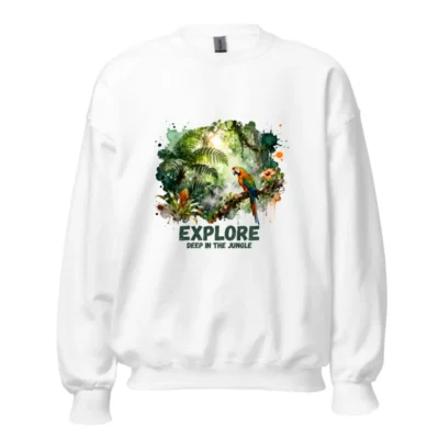 Jungle Explorer Unisex Sweatshirt – Soft Crew Neck Graphic Pullover