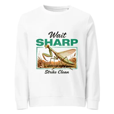 Organic Cotton Sweatshirt with Praying Mantis Graphic - Unisex
