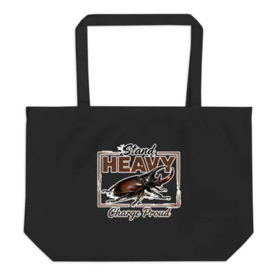 Organic Cotton Tote Bag – Stand Heavy Charge Proud Beetle Design