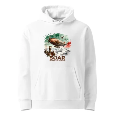 Steampunk Airship Hoodie – Unisex Eco-Friendly Pullover Sweatshirt