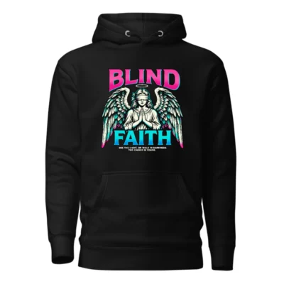 Blind Faith Hoodie – Unisex Premium Pullover with Angel Graphic