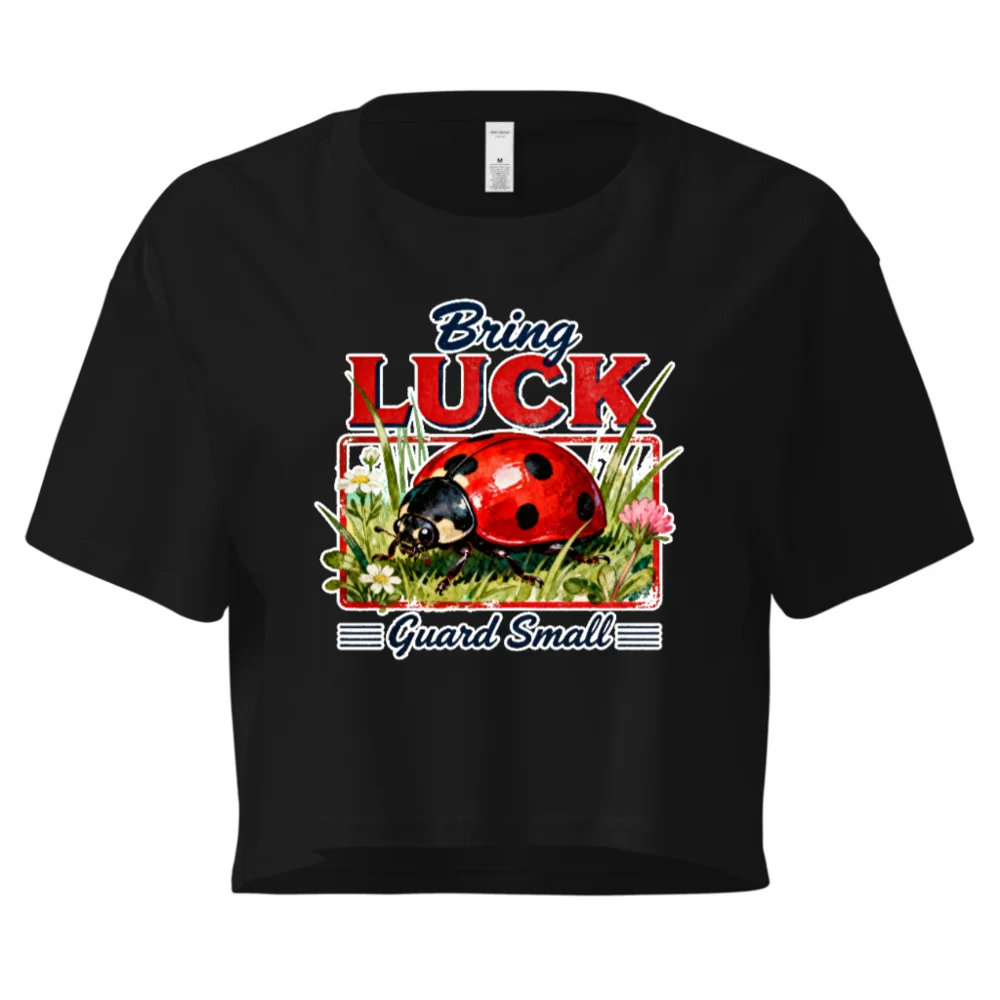 Bring Luck Guard Small Ladybug Crop Top for Women