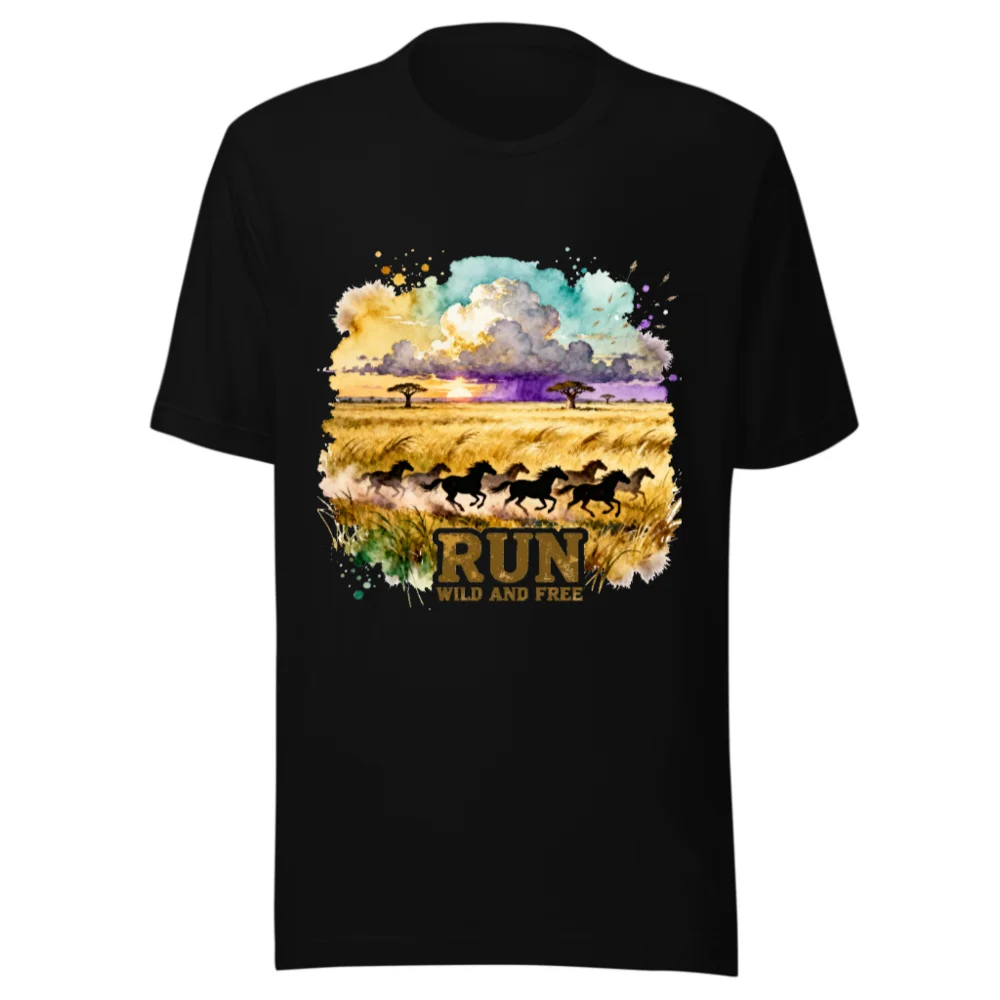 Run Wild and Free T-Shirt – Unisex Graphic Tee for Adventure Lovers