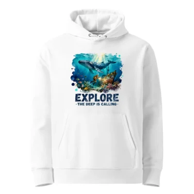 Explore the Deep Calling Hoodie – Unisex Eco-Friendly Pullover
